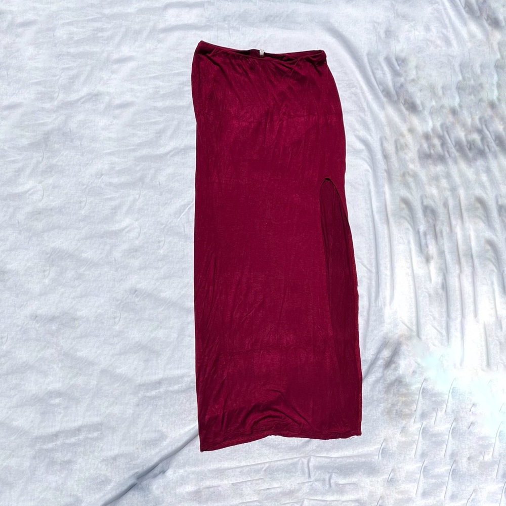 My Story Maxi Skirt in Deep Burgundy